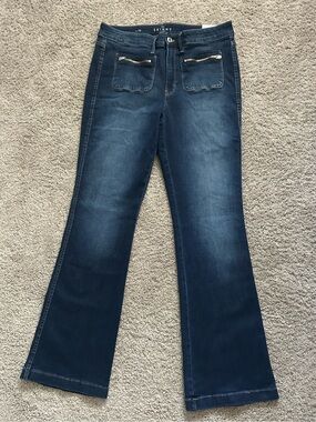 WHBM Everyday Soft Denim Skinny Flare Jeans Dark Wash Stretch 14R